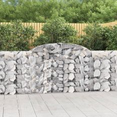 Paniers à gabions arqués 12 pcs 300x30x100/120 cm fer galvanisé