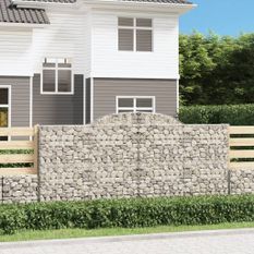 Paniers à gabions arqués 12 pcs 300x30x140/160 cm fer galvanisé