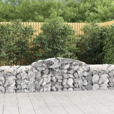 Paniers à gabions arqués 12 pcs 300x50x60/80 cm fer galvanisé