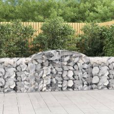 Paniers à gabions arqués 12 pcs 300x50x80/100 cm fer galvanisé