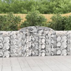 Paniers à gabions arqués 13 pcs 300x30x100/120 cm fer galvanisé