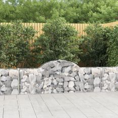 Paniers à gabions arqués 14 pcs 200x30x60/80 cm Fer galvanisé