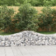 Paniers à gabions arqués 14 pcs 200x50x40/60 cm fer galvanisé