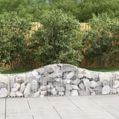 Paniers à gabions arqués 15 pcs 200x30x40/60 cm Fer galvanisé