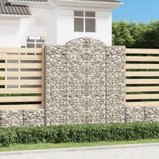 Paniers à gabions arqués 15 pcs 200x50x220/240 cm Fer galvanisé