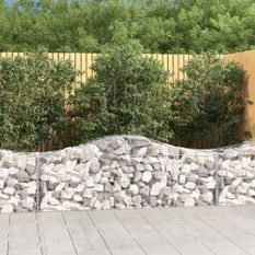 Paniers à gabions arqués 15 pcs 200x50x60/80 cm fer galvanisé