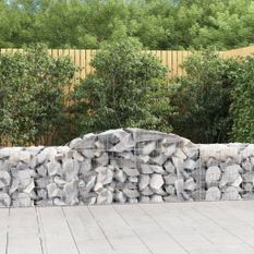 Paniers à gabions arqués 15 pcs 300x50x60/80 cm fer galvanisé