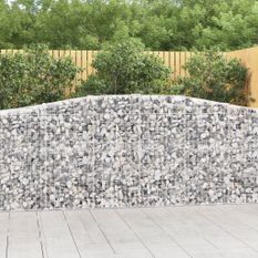 Paniers à gabions arqués 15 pcs 400x50x100/120 cm Fer galvanisé