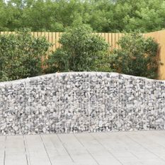 Paniers à gabions arqués 15 pcs 400x50x80/100 cm Fer galvanisé