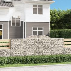 Paniers à gabions arqués 17 pcs 300x30x120/140 cm fer galvanisé