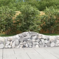 Paniers à gabions arqués 2 pcs 200x30x40/60 cm Fer galvanisé