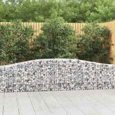 Paniers à gabions arqués 2 pcs 400x30x60/80 cm Fer galvanisé