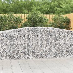 Paniers à gabions arqués 2 pcs 400x50x100/120 cm Fer galvanisé