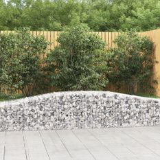 Paniers à gabions arqués 2 pcs 400x50x40/60 cm Fer galvanisé