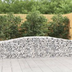 Paniers à gabions arqués 2 pcs 400x50x60/80 cm Fer galvanisé