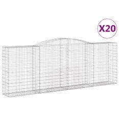 Paniers à gabions arqués 20 pcs 400x50x140/160 cm Fer galvanisé