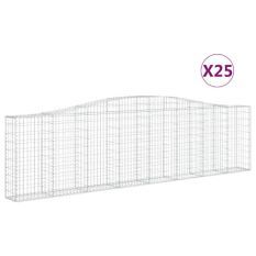 Paniers à gabions arqués 25 pcs 400x30x100/120 cm Fer galvanisé