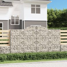 Paniers à gabions arqués 3 pcs 300x30x160/180 cm fer galvanisé