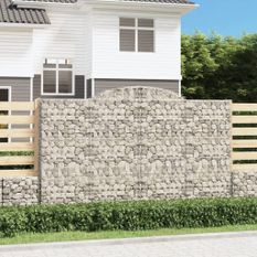Paniers à gabions arqués 3 pcs 300x30x180/200 cm fer galvanisé