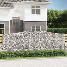 Paniers à gabions arqués 3 pcs 400x30x140/160 cm Fer galvanisé