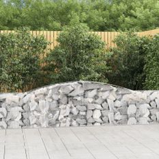 Paniers à gabions arqués 3 pcs 400x30x60/80 cm Fer galvanisé