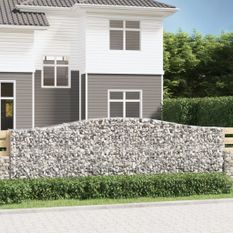 Paniers à gabions arqués 3 pcs 400x50x120/140 cm Fer galvanisé