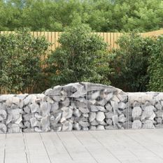 Paniers à gabions arqués 30 pcs 300x50x60/80 cm fer galvanisé