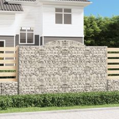 Paniers à gabions arqués 4 pcs 300x30x180/200 cm fer galvanisé