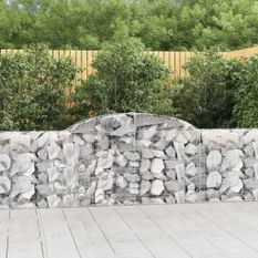 Paniers à gabions arqués 4 pcs 300x30x80/100 cm fer galvanisé