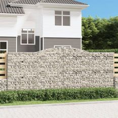 Paniers à gabions arqués 4 pcs 400x50x160/180 cm fer galvanisé