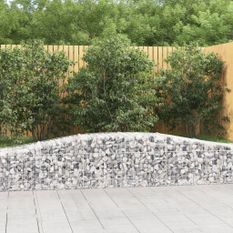 Paniers à gabions arqués 4 pcs 400x50x40/60 cm Fer galvanisé