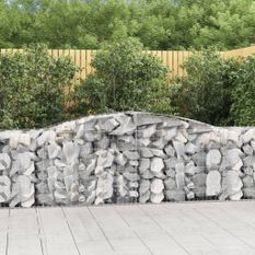 Paniers à gabions arqués 4 pcs 400x50x80/100 cm Fer galvanisé