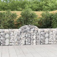 Paniers à gabions arqués 40 pcs 200x30x80/100 cm Fer galvanisé