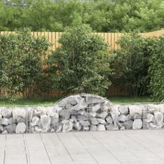 Paniers à gabions arqués 40 pcs 200x50x40/60 cm fer galvanisé