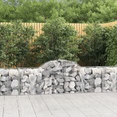 Paniers à gabions arqués 40 pcs 200x50x60/80 cm fer galvanisé