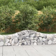 Paniers à gabions arqués 5 pcs 200x30x40/60 cm Fer galvanisé