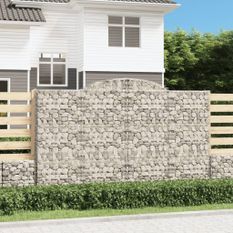 Paniers à gabions arqués 5 pcs 300x30x180/200 cm fer galvanisé