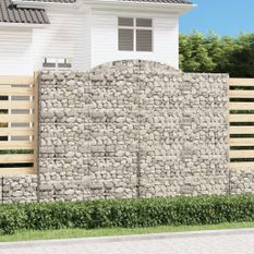 Paniers à gabions arqués 5 pcs 300x50x220/240 cm fer galvanisé