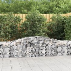 Paniers à gabions arqués 5 pcs 400x50x60/80 cm Fer galvanisé