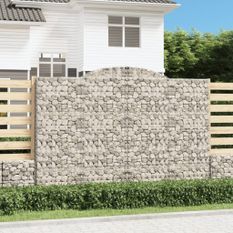 Paniers à gabions arqués 6 pcs 300x50x200/220 cm fer galvanisé