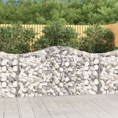 Paniers à gabions arqués 7 pcs 200x30x100/120 cm Fer galvanisé