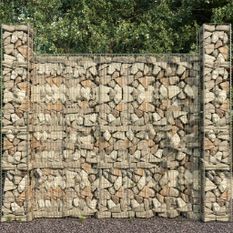 Paniers de gabion 3 pcs Acier galvanisé 25 x 25 x 197 cm