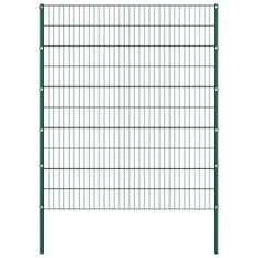 Panneau de clôture avec poteaux Fer 1,7 x 2 m Vert