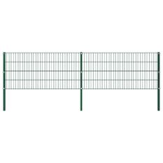 Panneau de clôture avec poteaux Fer 3,4 x 0,8 m Vert