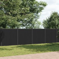 Panneau de clôture gris 1045x186 cm WPC