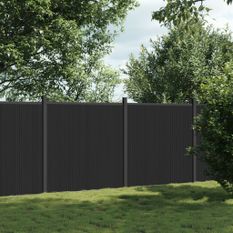 Panneau de clôture gris 353x186 cm WPC
