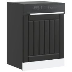 Panneau de lave-vaisselle Lucca noir bois d'ingénierie