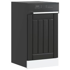 Panneau de lave-vaisselle Lucca noir bois d'ingénierie