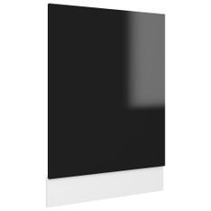 Panneau de lave-vaisselle Noir brillant 45x3x67 cm