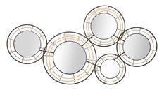 Panneau mural en fer avec miroirs oporto cm 111x9,5x59